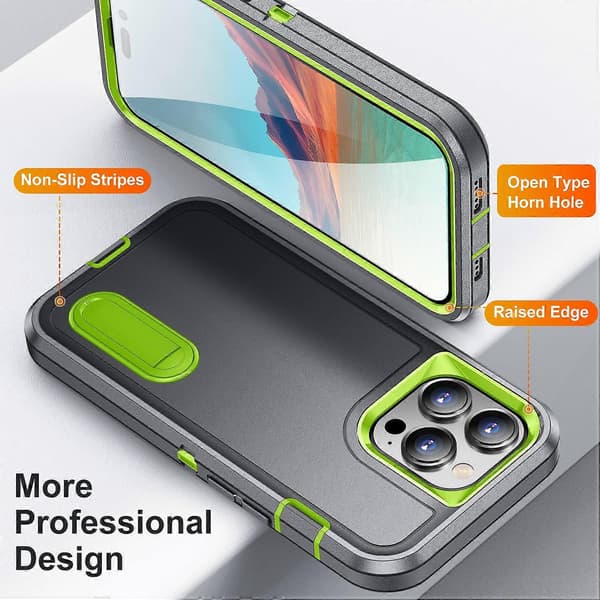 Stöttåligt mobilskal för iPhone 15 Pro Max PC+TPU mobilskal med stöd Multicolor Style E