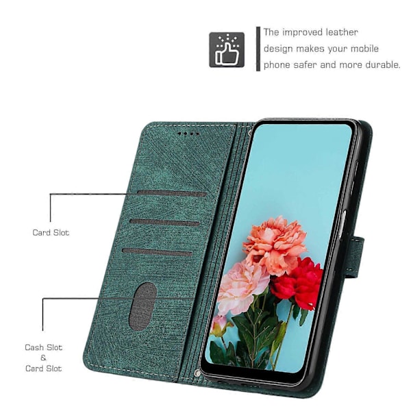 För TECNO Camon 30 Pro 5G Telefonskal Linjer Präglat Anti-Rep PU Läder Ställfodral Multicolor Style D