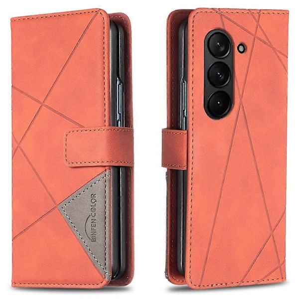 BINFEN COLOR BF05 Samsung Galaxy Z Fold6 5G -kotelolle PU-nahkainen geometrinen puhelinkuori Multicolor Style B