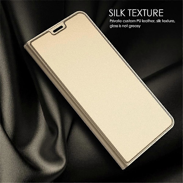 Til ZTE Blade V70 Etui PU Læder Telefon Cover med Kortholder Stand Magnetisk Lukning Multicolor Gold