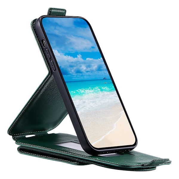 Fullt skydd Läder+tpu Vertikalt Flip Stand Skyddande phone case för Samsung Galaxy A54 5g Green