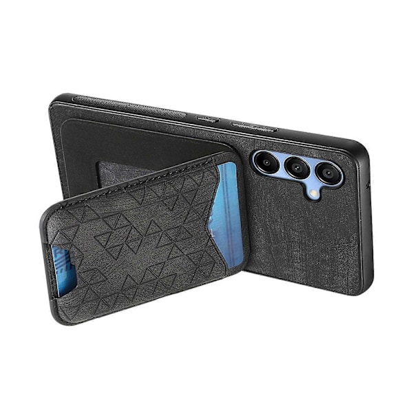 Til Samsung Galaxy A15 4G/5G Etui med Præget Mønster, Kortholder, Støttefod, Læder Bagside Cover Multicolor Style D