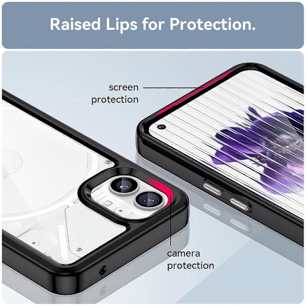 Telefoncover til Nothing phone (1) 5G, ridsefast hybrid TPU+akryl bagcover Multicolor Style B