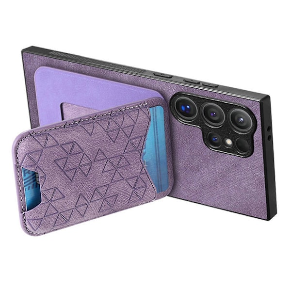 Til Samsung Galaxy S24 Ultra Etui Præget Mønster Kortholder Støtteben Læder Bagcover Multicolor Style B