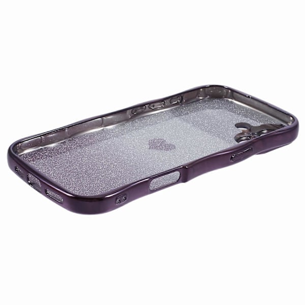 Skal för iPhone 16 Plus Kärlekshjärta Gradient Glitter TPU Telefonfodral Elektropläterad Krullig Ram Multicolor Style F