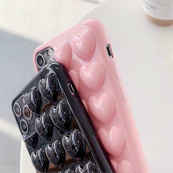 Til iPhone 15 Plus Telefon Cover 3D Kærlighedshjerte Blød TPU Stødsikker Bagside Multicolor Style C