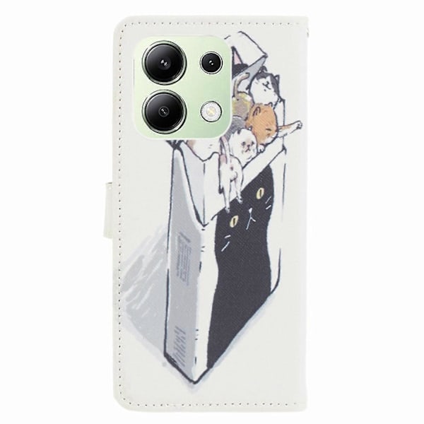 För Xiaomi Redmi Note 13 4G Telefonfodral Läder 3D Mönster Magnetiskt Folio Omslag Multicolor Cats