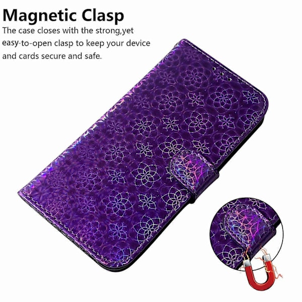Stand Case med blændende blomster i læder til Xiaomi Redmi Note 14 5G Multicolor Style B
