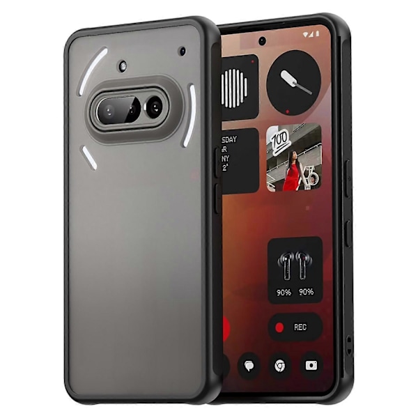 For Nothing Phone (3a) Deksel Fallsikkert med Airbags Frostet Gjennomsiktig PC+TPU Telefon Bakdeksel Multicolor Black
