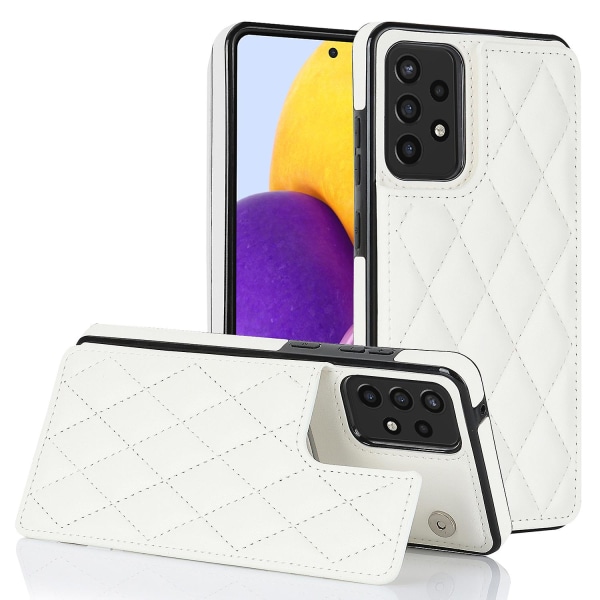 För Samsung Galaxy A52 4g / 5g / A52s 5g Rfid-blockerande phone case Korthållare Läder+tpu Kickstand cover White