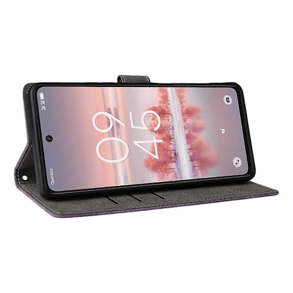Til TCL 60 NxtPaper 4G Etui Wallet RFID-blokering PU Læder Telefon Cover Stativ med Rem Multicolor Purple