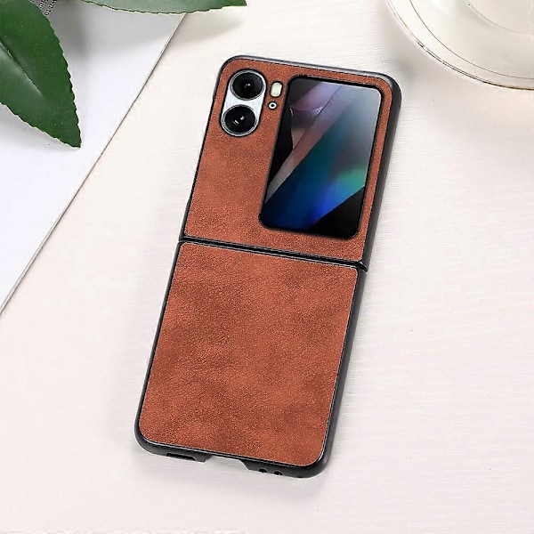 Til Oppo Find N2 Flip 5G Smartphone Etui PU Læderbelagt PC Anti-ridse Telefon Cover Multicolor Style D