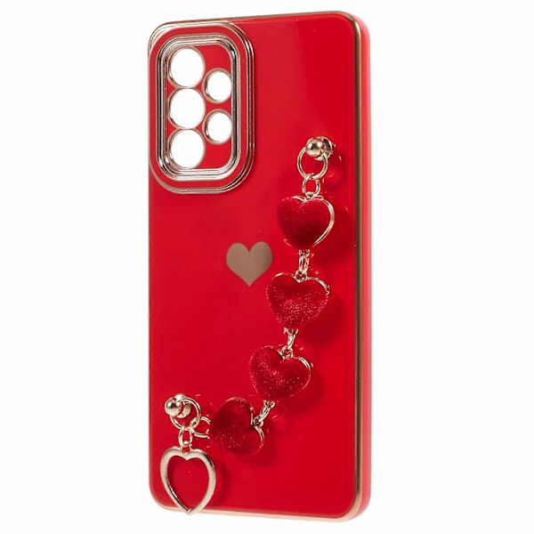 TPU-deksel med hjertekjedestropp og elektroplettert telefondeksel for Samsung Galaxy A52 4G/5G/A52s 5G Multicolor Style E