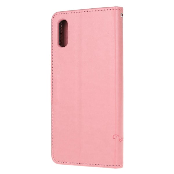Præget Sommerfugl Blomst Læder Wallet Stand Telefon Cover til Samsung Galaxy Xcover 5 Multicolor Style D
