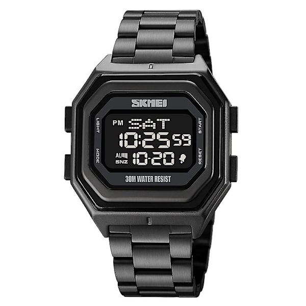 Skmei 1875 Men Watch, Stil: Ste Band Black Machine Black