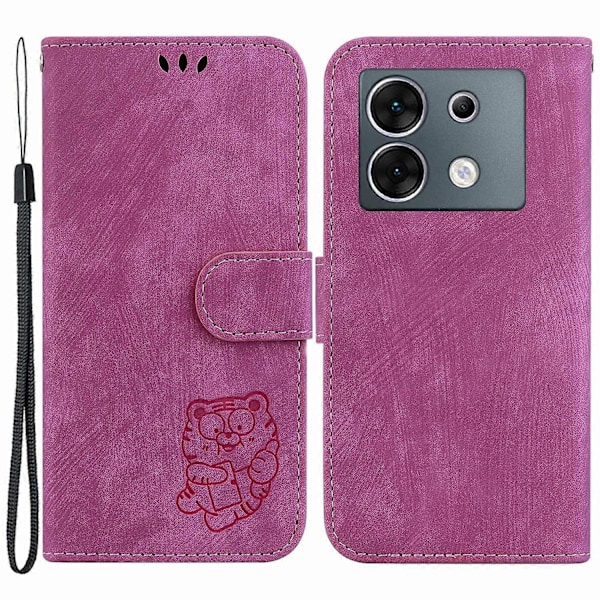 Infinix Zero 30 5G Nahkakotelo Lompakko Puhelinkuori Tiikerikuvio Multicolor Rose
