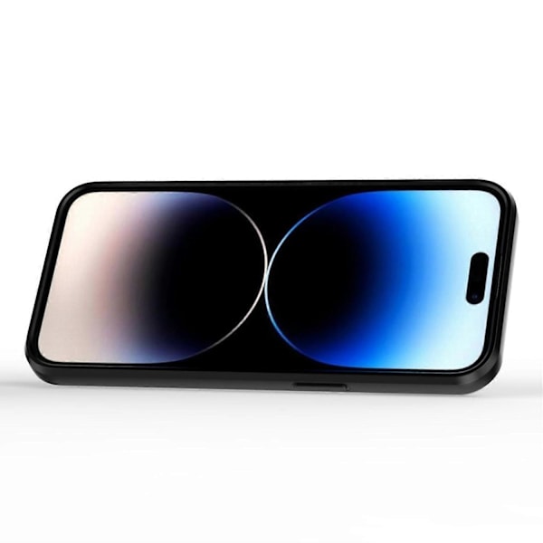 Repskyddsskal för iPhone 14 Pro, PC+TPU Telefonfodral Skjutbart Linsskydd Ställ Baksida Multicolor Style D