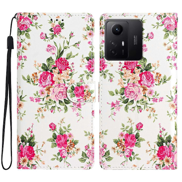 PU Læder Wallet Cover med Mønsterprint og Flip Stand til Xiaomi Redmi Note 12S 4G Multicolor Style G