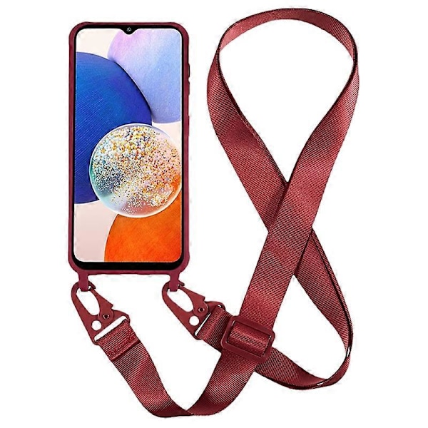Mjukt TPU-telefonfodral för Samsung Galaxy A14 5G/A14 4G Matt Finish Stötsäkert Skal med Bred Nyckelrem Multicolor Style C