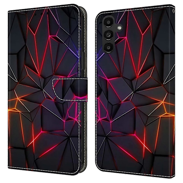 Fodral för Samsung Galaxy A14 4G/5G Mönstertryckt Skyddande Fodral TPU+PU Läder Flip Telefonfodral Multicolor Style C