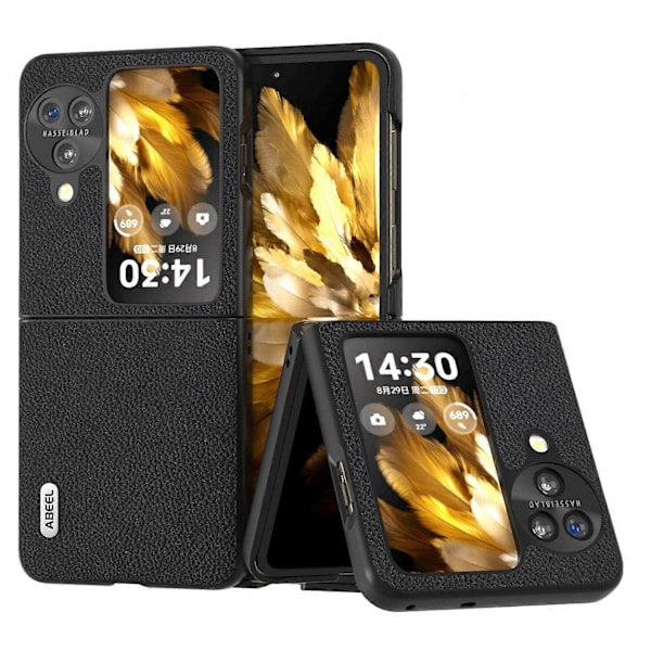 Ægte læder+PC beskyttende telefoncover til Oppo Find N3 Flip 5G Multicolor Style A