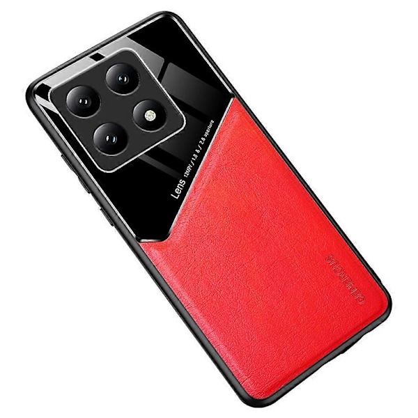 Xiaomi 14T -kotelo, nahkapäällysteinen PC+TPU-puhelimen takakuori - Musta Multicolor Red