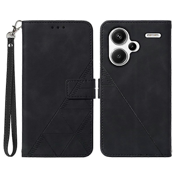 YB Imprinting Series-1 Fodral för Xiaomi Redmi Note 13 Pro+ 5G Plånbok Läder Linjemönster Telefonskal Multicolor Style D