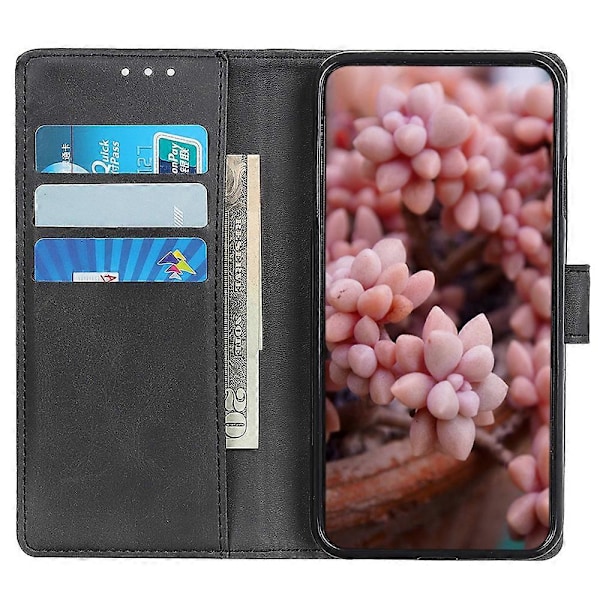 Til Xiaomi Poco C75 4G/Redmi 14R 5G/14C 4G Stand Wallet Case Ko Læder Tekstur Læder Telefon Cover Multicolor Black