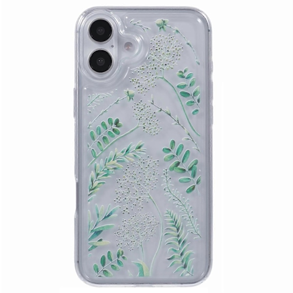 Skal för iPhone 16 Plus TPU Blommönster Luftkuddedesign Skyddande Skal Multicolor Style D