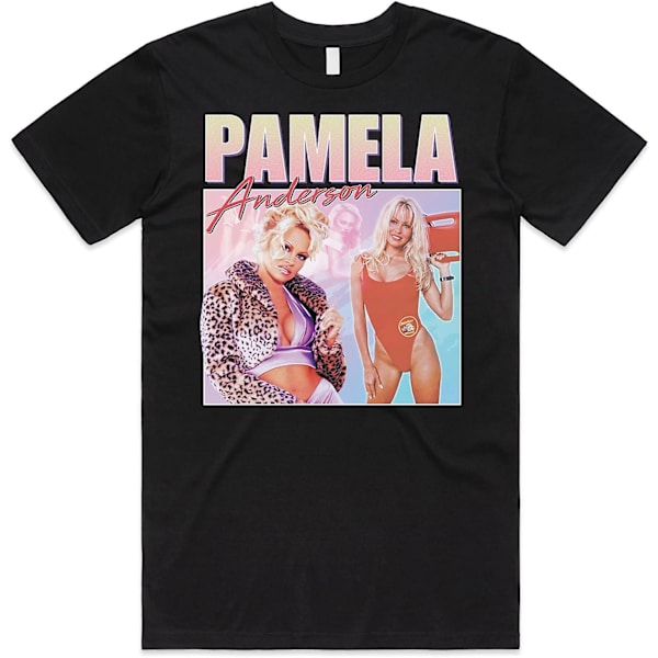 Pamela Anderson Homage Top Pam & Tommy Book Costume Vintage T-shirt Black XL