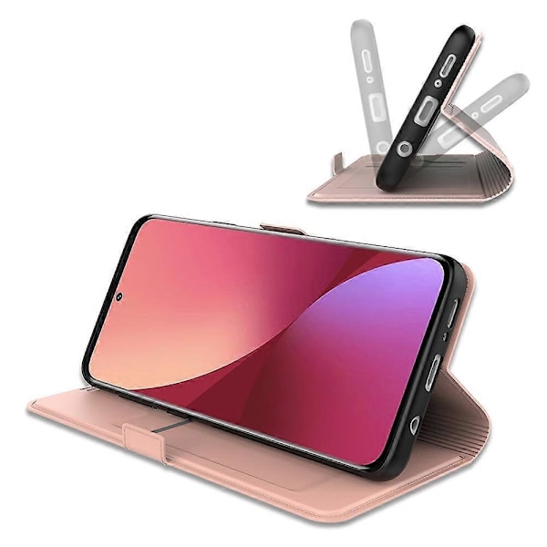 Xiaomi Poco M7 Pro 5G -kotelo, iskunkestävä TPU-sisäkuori, nahkainen puhelinkotelo korttipaikalla Multicolor Rose Gold