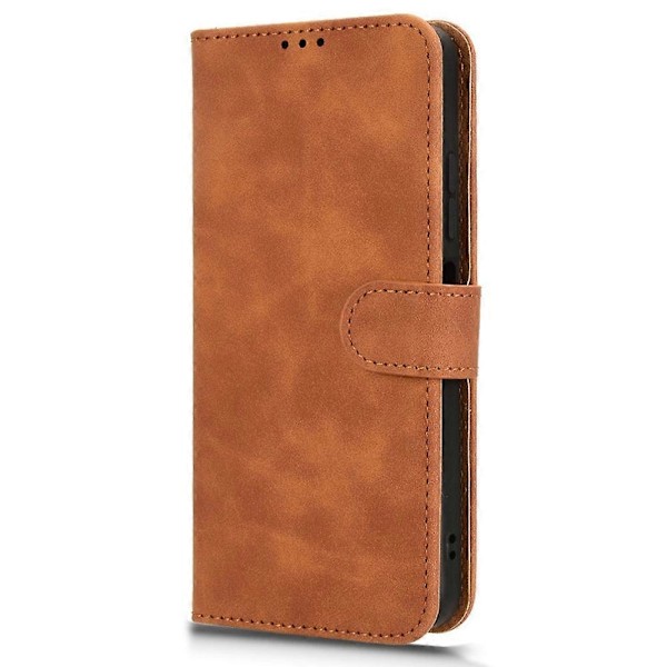 ZTE Blade A75 4G Nahkakotelo, ihon tuntuinen, pudotussuojaava lompakkokotelo - Musta Multicolor Brown