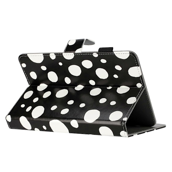 8-tommer Auto Vågn/Sov Kort Holder PU Læder Støtteben Etui Prikker Mønster Tablet Beskyttelsescover Multicolor Style E