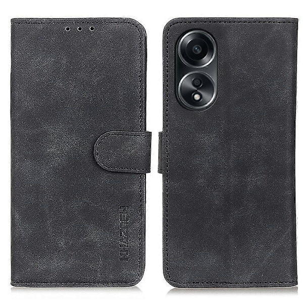 KHAZNEH För Oppo A58 5G/A78 5G PU Läder Ställ Fodral Plånbok Mobilskal Retro Textur Skal Multicolor Style A