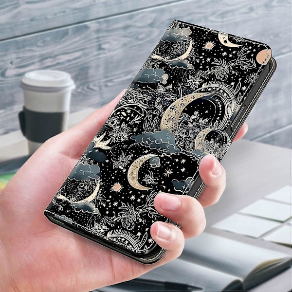 iPhone 16 Pro -kotelo PU-nahkainen lompakkokotelo seisontatoiminnolla Multicolor Style E