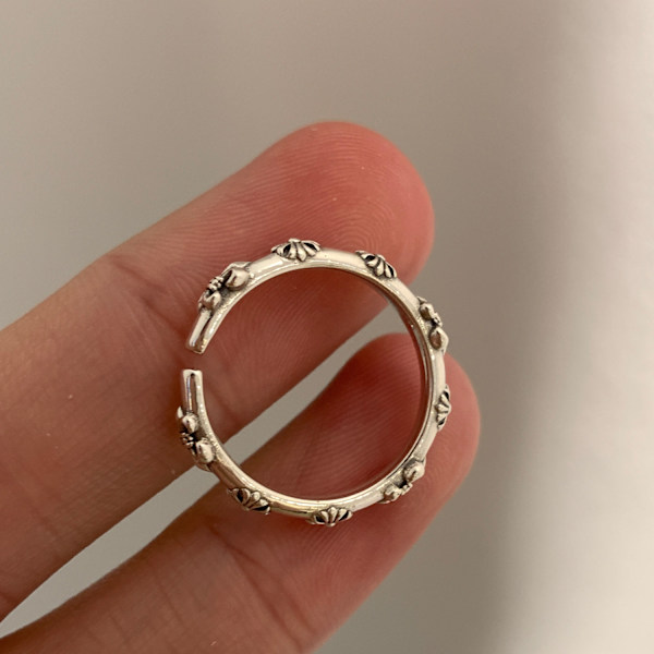 Retro dame s925 sterling sølv iris åben ring J280