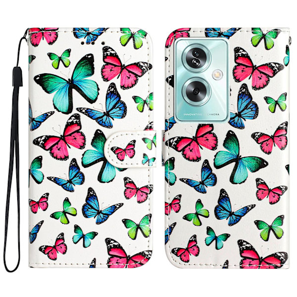 Til Oppo A79 5g / A2 5g Etui Mønsterprint Støtteben Magnetisk Lås Telefoncover Butterflies