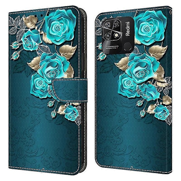 Læderetui med mønstertryk til Xiaomi Redmi 10C 4G Etui Anti-Drop Wallet Telefonetui Multicolor Style O