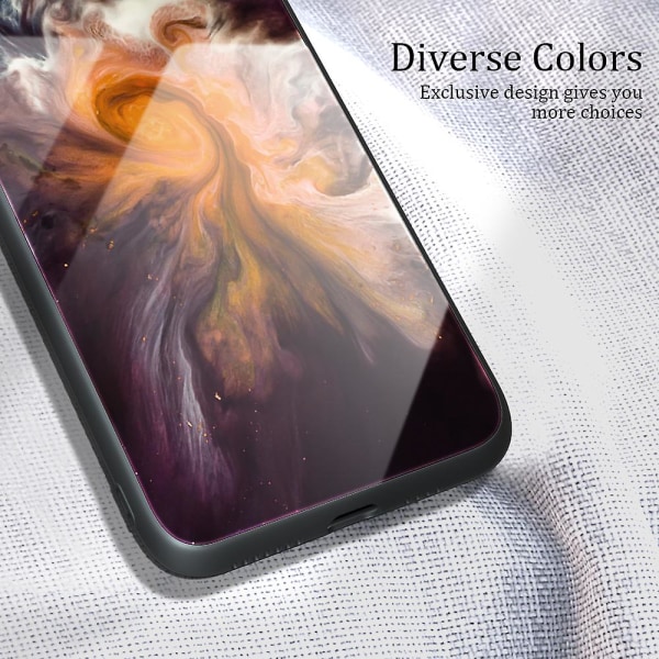 For iPhone 15 Pro Max Marmormønster Støtsikkert Deksel Herdet Glass+pc+tpu Telefondeksel DL05
