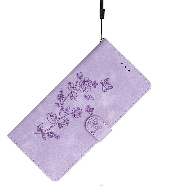 För Xiaomi 14T Pro Fodral Läder Präglat Blommigt Telefonskal Plånbok med Handledsrem Multicolor Style E