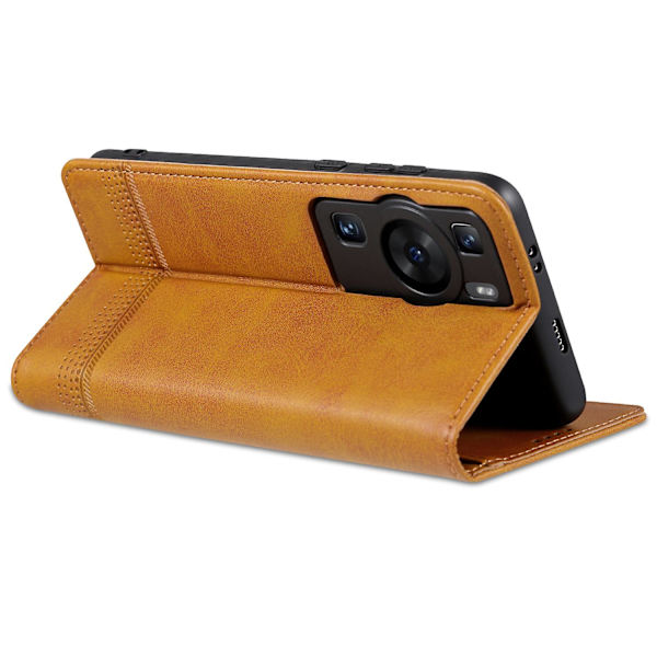 Azns för Huawei P60 / P60 Pro Pu läder phone case Plånboksställ anti-scratch smartphone cover Brown