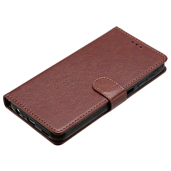 Læder telefoncover med pung, stativ og praktisk rem til iPhone 14 Pro Max - Grøn Multicolor Brown