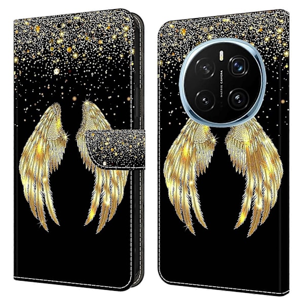Honor Magic7 Pro 5G -kotelo, 3D-kuvioitu PU-nahkainen lompakkokotelo jalustalla Multicolor Gold Wing