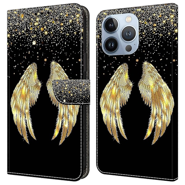 För iPhone 16 Pro Fodral 3D Mönster PU Läder Plånbok Telefonfodral med Ställ Multicolor Style M