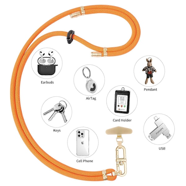 LEEU DESIGN 120cm Smartphone Skulderstropp med Metallfeste, Justerbar Mobiltelefon Lanyard Multicolor Style A