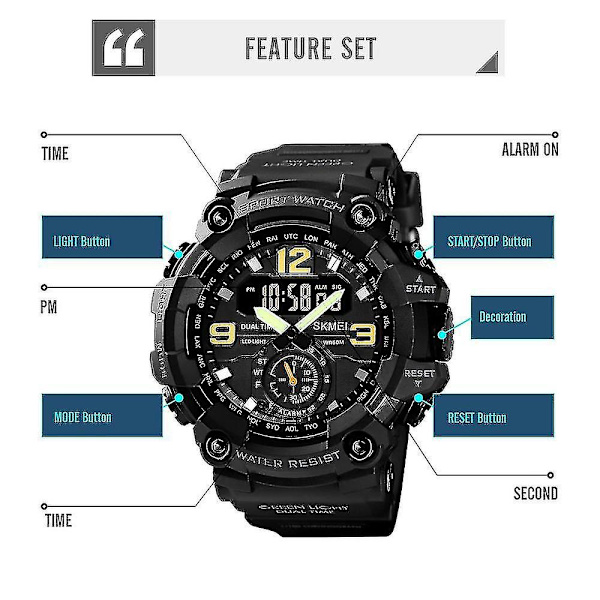Skmei 1720 Led Digital Display Elektronisk watch White