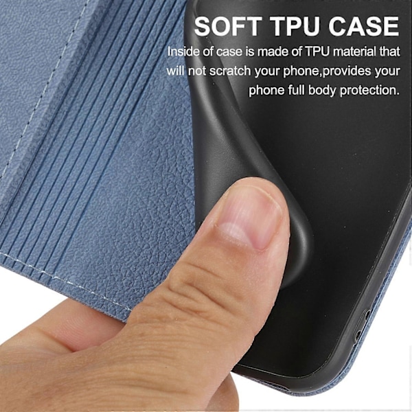 För iPhone 15 Plus Fodral Splitsad PU Läder Ställ Plånboksfodral med Rem Multicolor Style A
