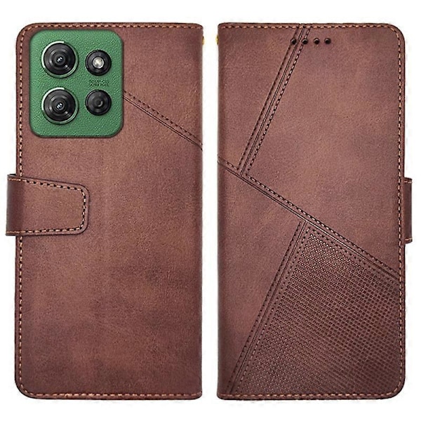 IDEWEI Motorola Moto G Power -kotelolle, nahkalompakkopuhelimen suojus, jalustallinen vasikkakuvio Multicolor Coffee