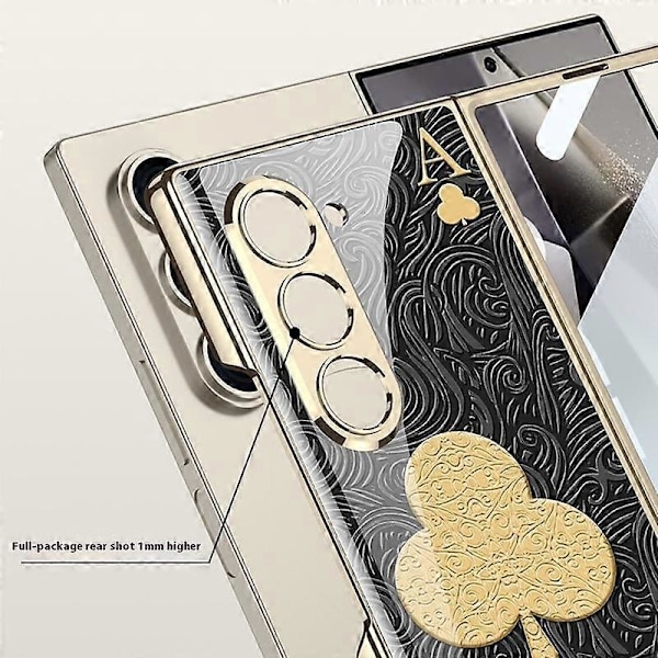 GKK Etui til Samsung Galaxy Z Fold6 5G Elektroplettering Trykt Mønster Hærdet Glas+PC Telefoncover Multicolor Style C