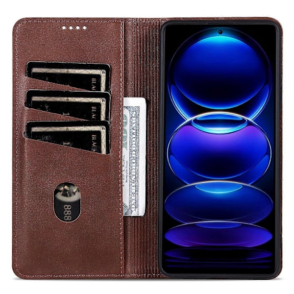 AZNS Samsung Galaxy A06 -kotelo, lehmännahkajäljitelmä PU-nahkainen lompakkokotelo - Vihreä Multicolor Coffee